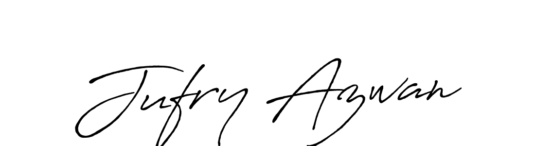 Make a beautiful signature design for name Jufry Azwan. With this signature (Antro_Vectra_Bolder) style, you can create a handwritten signature for free. Jufry Azwan signature style 7 images and pictures png