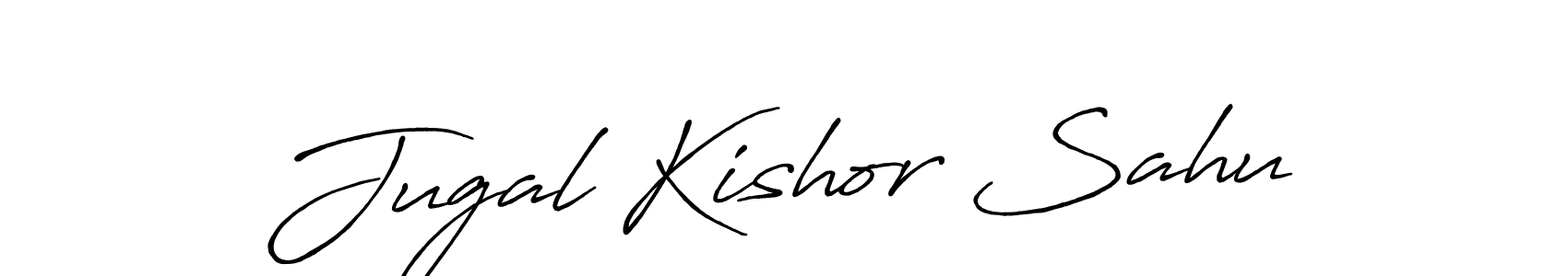 Make a beautiful signature design for name Jugal Kishor Sahu. With this signature (Antro_Vectra_Bolder) style, you can create a handwritten signature for free. Jugal Kishor Sahu signature style 7 images and pictures png