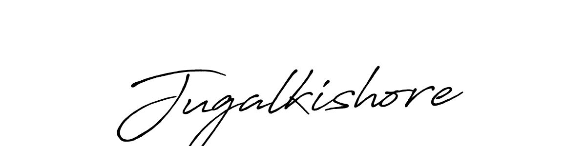 You should practise on your own different ways (Antro_Vectra_Bolder) to write your name (Jugalkishore) in signature. don't let someone else do it for you. Jugalkishore signature style 7 images and pictures png