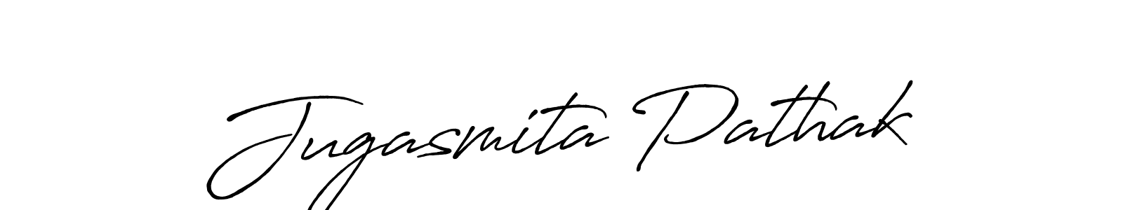 Create a beautiful signature design for name Jugasmita Pathak. With this signature (Antro_Vectra_Bolder) fonts, you can make a handwritten signature for free. Jugasmita Pathak signature style 7 images and pictures png