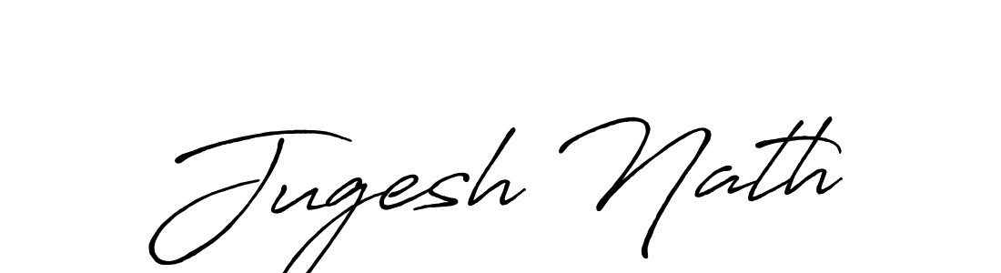 How to make Jugesh Nath name signature. Use Antro_Vectra_Bolder style for creating short signs online. This is the latest handwritten sign. Jugesh Nath signature style 7 images and pictures png