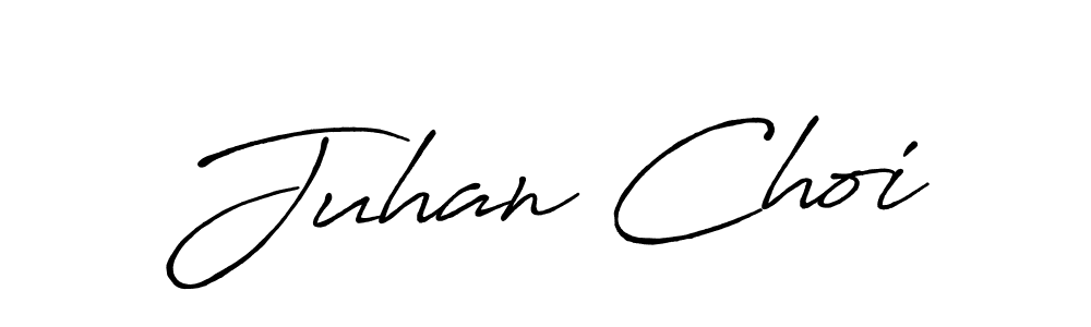 Make a beautiful signature design for name Juhan Choi. With this signature (Antro_Vectra_Bolder) style, you can create a handwritten signature for free. Juhan Choi signature style 7 images and pictures png