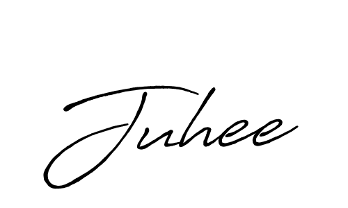 Use a signature maker to create a handwritten signature online. With this signature software, you can design (Antro_Vectra_Bolder) your own signature for name Juhee. Juhee signature style 7 images and pictures png