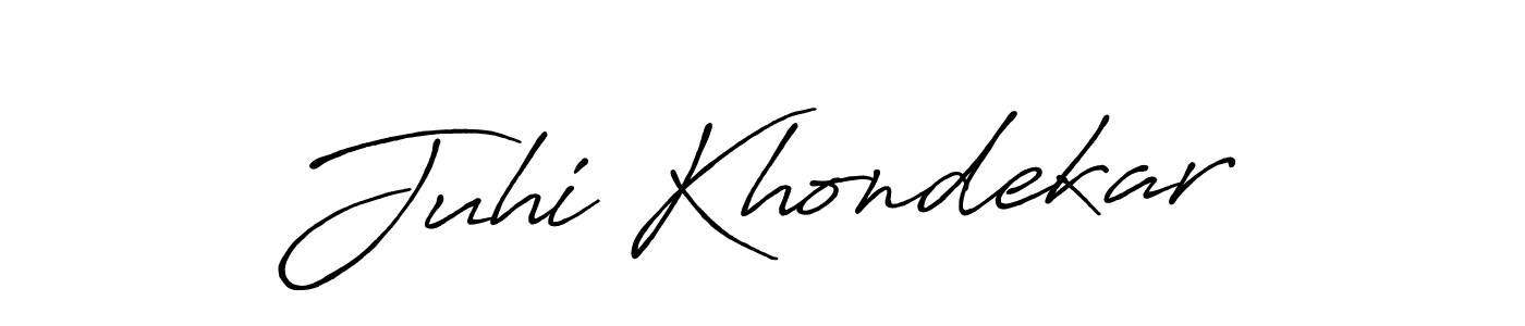 How to make Juhi Khondekar signature? Antro_Vectra_Bolder is a professional autograph style. Create handwritten signature for Juhi Khondekar name. Juhi Khondekar signature style 7 images and pictures png