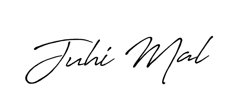 How to make Juhi Mal name signature. Use Antro_Vectra_Bolder style for creating short signs online. This is the latest handwritten sign. Juhi Mal signature style 7 images and pictures png