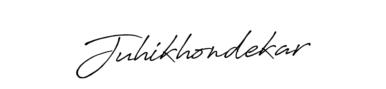 How to make Juhikhondekar signature? Antro_Vectra_Bolder is a professional autograph style. Create handwritten signature for Juhikhondekar name. Juhikhondekar signature style 7 images and pictures png