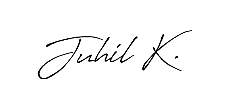 You can use this online signature creator to create a handwritten signature for the name Juhil K.. This is the best online autograph maker. Juhil K. signature style 7 images and pictures png