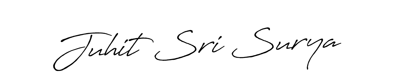 Similarly Antro_Vectra_Bolder is the best handwritten signature design. Signature creator online .You can use it as an online autograph creator for name Juhit Sri Surya. Juhit Sri Surya signature style 7 images and pictures png
