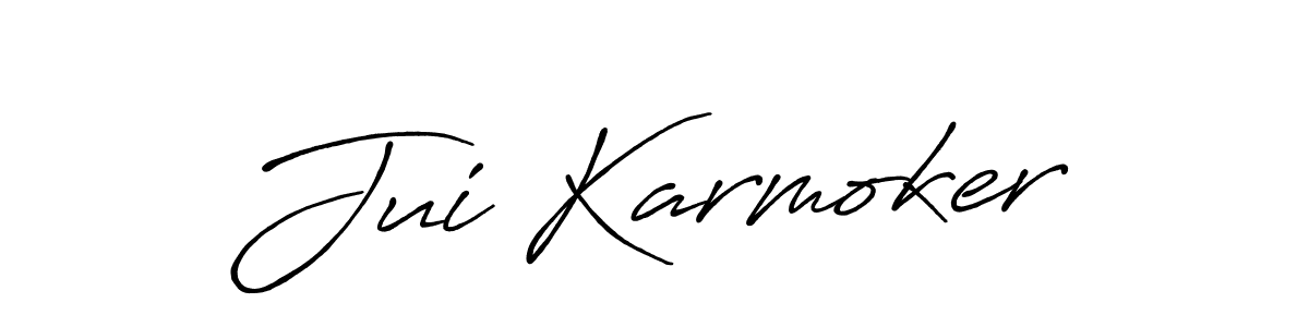 How to Draw Jui Karmoker signature style? Antro_Vectra_Bolder is a latest design signature styles for name Jui Karmoker. Jui Karmoker signature style 7 images and pictures png