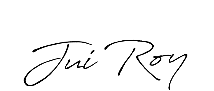 How to make Jui Roy name signature. Use Antro_Vectra_Bolder style for creating short signs online. This is the latest handwritten sign. Jui Roy signature style 7 images and pictures png