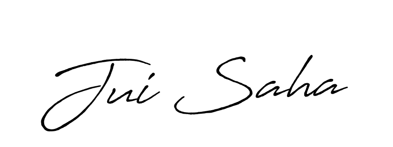 Jui Saha stylish signature style. Best Handwritten Sign (Antro_Vectra_Bolder) for my name. Handwritten Signature Collection Ideas for my name Jui Saha. Jui Saha signature style 7 images and pictures png