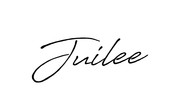 You should practise on your own different ways (Antro_Vectra_Bolder) to write your name (Juilee) in signature. don't let someone else do it for you. Juilee signature style 7 images and pictures png