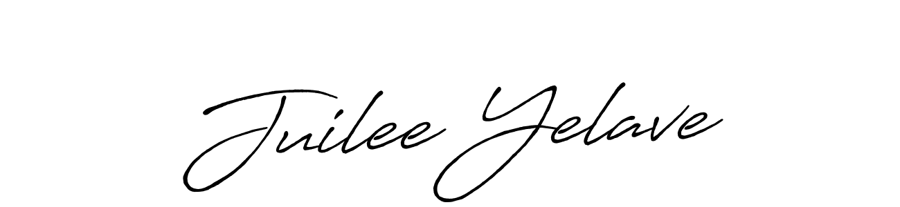 Make a short Juilee Yelave signature style. Manage your documents anywhere anytime using Antro_Vectra_Bolder. Create and add eSignatures, submit forms, share and send files easily. Juilee Yelave signature style 7 images and pictures png