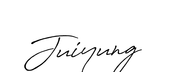 How to make Juiyung name signature. Use Antro_Vectra_Bolder style for creating short signs online. This is the latest handwritten sign. Juiyung signature style 7 images and pictures png