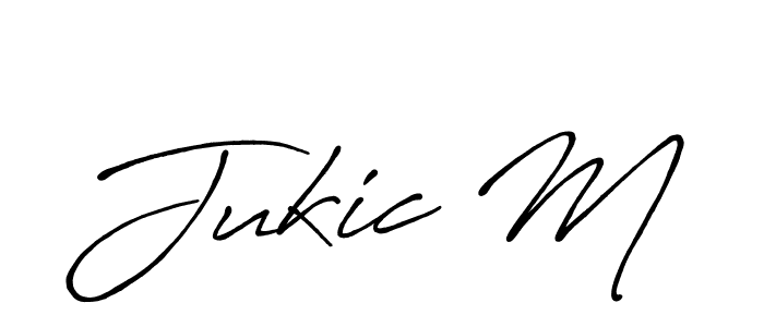 Use a signature maker to create a handwritten signature online. With this signature software, you can design (Antro_Vectra_Bolder) your own signature for name Jukic M. Jukic M signature style 7 images and pictures png