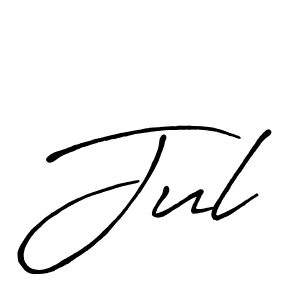 Jul stylish signature style. Best Handwritten Sign (Antro_Vectra_Bolder) for my name. Handwritten Signature Collection Ideas for my name Jul. Jul signature style 7 images and pictures png