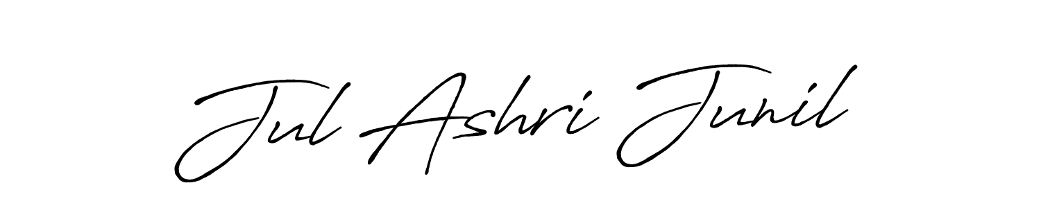 if you are searching for the best signature style for your name Jul Ashri Junil. so please give up your signature search. here we have designed multiple signature styles  using Antro_Vectra_Bolder. Jul Ashri Junil signature style 7 images and pictures png