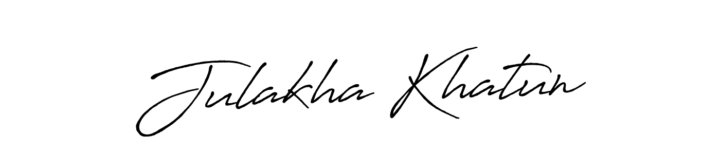 Create a beautiful signature design for name Julakha Khatun. With this signature (Antro_Vectra_Bolder) fonts, you can make a handwritten signature for free. Julakha Khatun signature style 7 images and pictures png