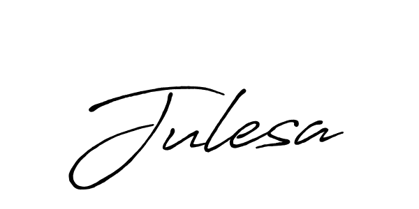 You should practise on your own different ways (Antro_Vectra_Bolder) to write your name (Julesa) in signature. don't let someone else do it for you. Julesa signature style 7 images and pictures png