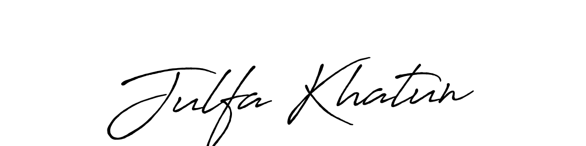 Make a beautiful signature design for name Julfa Khatun. With this signature (Antro_Vectra_Bolder) style, you can create a handwritten signature for free. Julfa Khatun signature style 7 images and pictures png