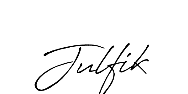 Design your own signature with our free online signature maker. With this signature software, you can create a handwritten (Antro_Vectra_Bolder) signature for name Julfik. Julfik signature style 7 images and pictures png