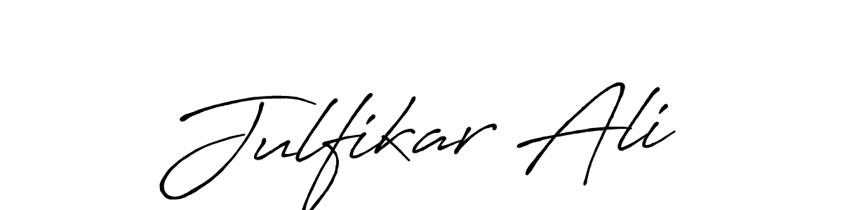 How to make Julfikar Ali name signature. Use Antro_Vectra_Bolder style for creating short signs online. This is the latest handwritten sign. Julfikar Ali signature style 7 images and pictures png