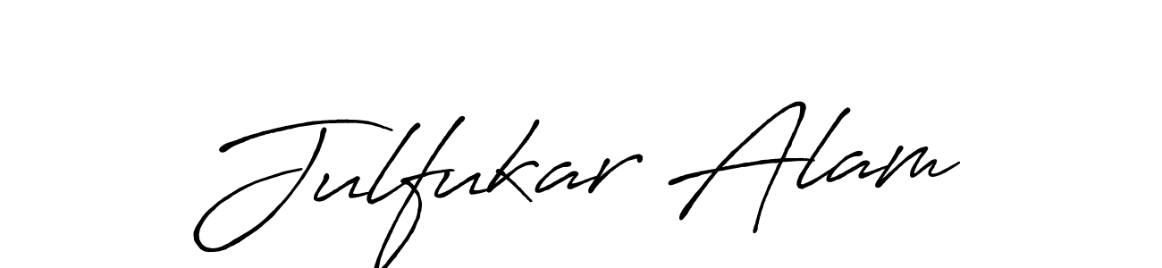 Make a beautiful signature design for name Julfukar Alam. With this signature (Antro_Vectra_Bolder) style, you can create a handwritten signature for free. Julfukar Alam signature style 7 images and pictures png