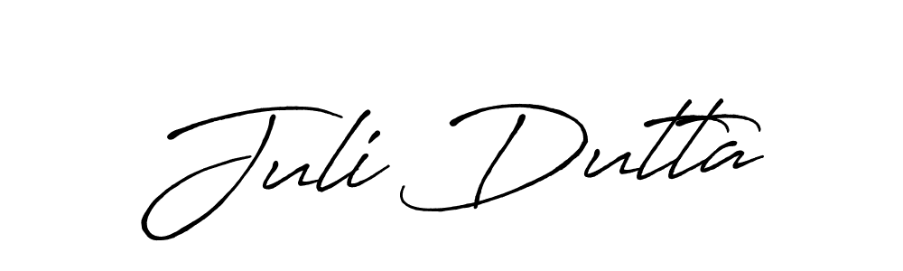 Juli Dutta stylish signature style. Best Handwritten Sign (Antro_Vectra_Bolder) for my name. Handwritten Signature Collection Ideas for my name Juli Dutta. Juli Dutta signature style 7 images and pictures png