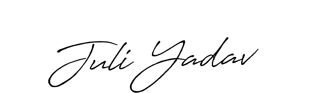 This is the best signature style for the Juli Yadav name. Also you like these signature font (Antro_Vectra_Bolder). Mix name signature. Juli Yadav signature style 7 images and pictures png