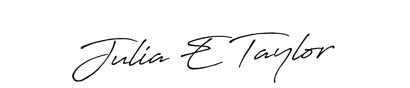 How to make Julia E Taylor name signature. Use Antro_Vectra_Bolder style for creating short signs online. This is the latest handwritten sign. Julia E Taylor signature style 7 images and pictures png