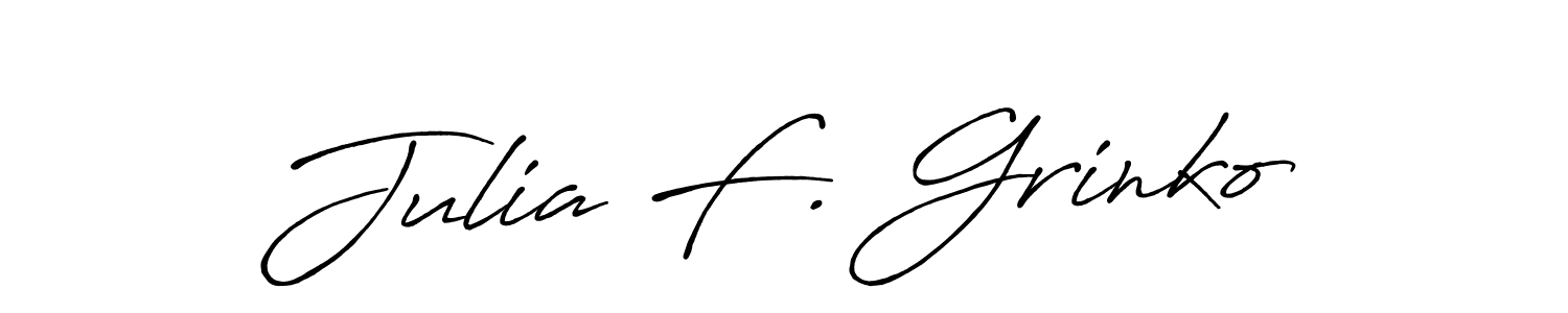 Design your own signature with our free online signature maker. With this signature software, you can create a handwritten (Antro_Vectra_Bolder) signature for name Julia F. Grinko. Julia F. Grinko signature style 7 images and pictures png