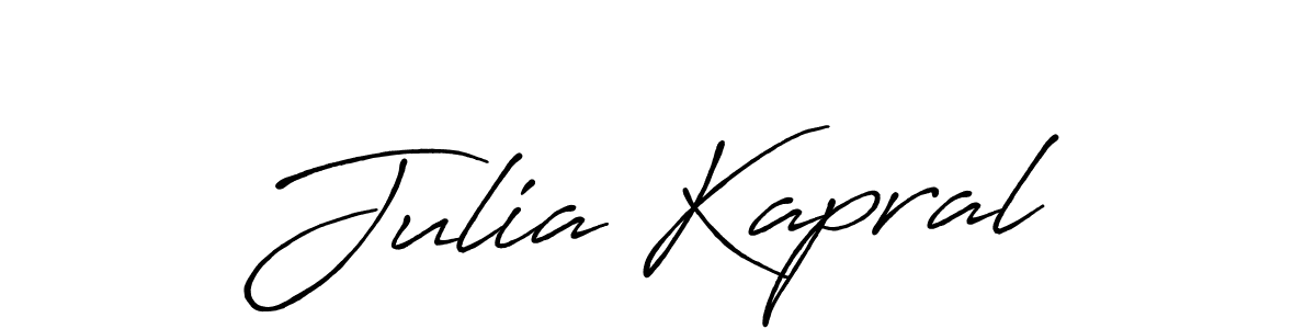 Julia Kapral stylish signature style. Best Handwritten Sign (Antro_Vectra_Bolder) for my name. Handwritten Signature Collection Ideas for my name Julia Kapral. Julia Kapral signature style 7 images and pictures png