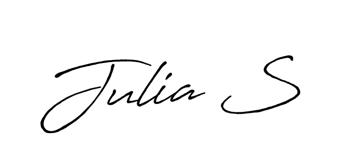 Julia S stylish signature style. Best Handwritten Sign (Antro_Vectra_Bolder) for my name. Handwritten Signature Collection Ideas for my name Julia S. Julia S signature style 7 images and pictures png