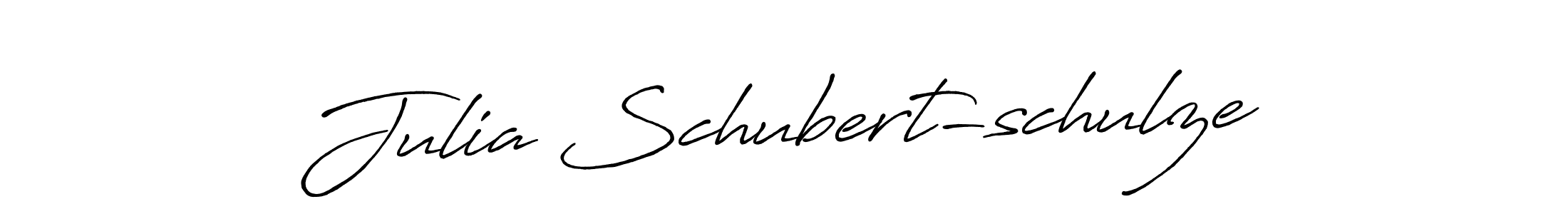 Create a beautiful signature design for name Julia Schubert-schulze. With this signature (Antro_Vectra_Bolder) fonts, you can make a handwritten signature for free. Julia Schubert-schulze signature style 7 images and pictures png