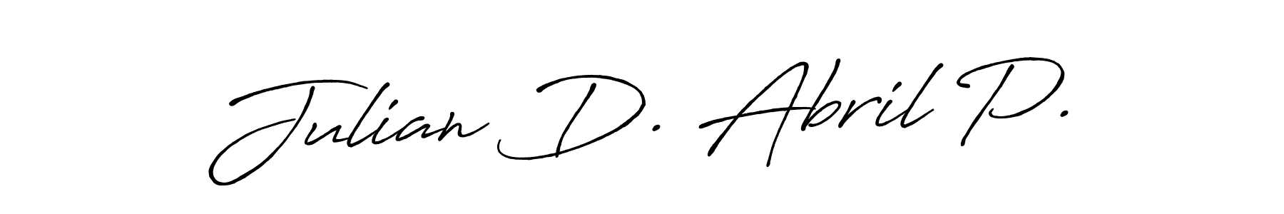 Also You can easily find your signature by using the search form. We will create Julian D. Abril P. name handwritten signature images for you free of cost using Antro_Vectra_Bolder sign style. Julian D. Abril P. signature style 7 images and pictures png