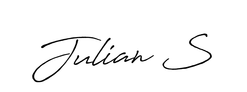 Julian S stylish signature style. Best Handwritten Sign (Antro_Vectra_Bolder) for my name. Handwritten Signature Collection Ideas for my name Julian S. Julian S signature style 7 images and pictures png