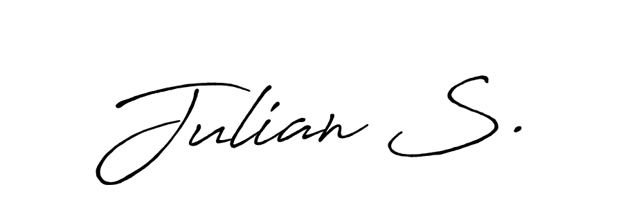 Similarly Antro_Vectra_Bolder is the best handwritten signature design. Signature creator online .You can use it as an online autograph creator for name Julian S.. Julian S. signature style 7 images and pictures png