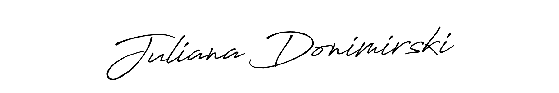 How to make Juliana Donimirski name signature. Use Antro_Vectra_Bolder style for creating short signs online. This is the latest handwritten sign. Juliana Donimirski signature style 7 images and pictures png