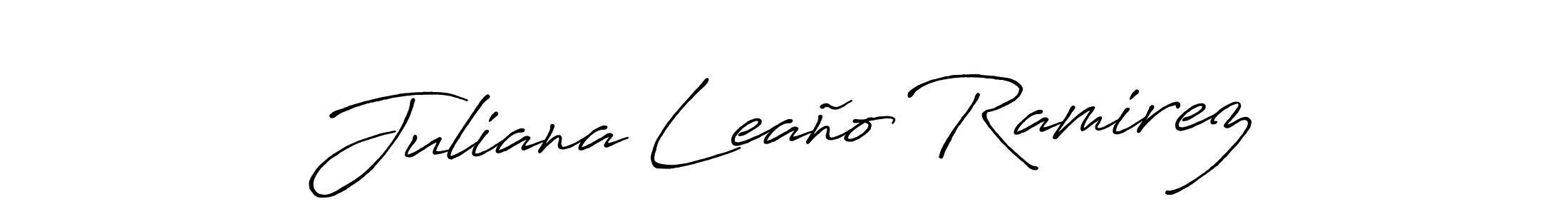 How to make Juliana Leaño Ramirez name signature. Use Antro_Vectra_Bolder style for creating short signs online. This is the latest handwritten sign. Juliana Leaño Ramirez signature style 7 images and pictures png