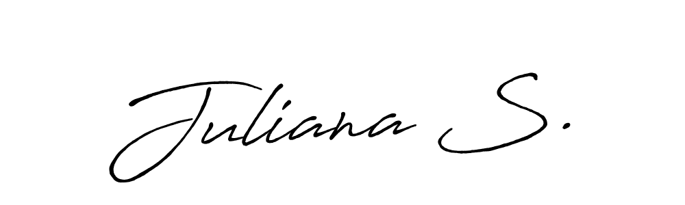 Use a signature maker to create a handwritten signature online. With this signature software, you can design (Antro_Vectra_Bolder) your own signature for name Juliana S.. Juliana S. signature style 7 images and pictures png