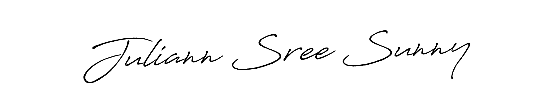 Make a beautiful signature design for name Juliann Sree Sunny. With this signature (Antro_Vectra_Bolder) style, you can create a handwritten signature for free. Juliann Sree Sunny signature style 7 images and pictures png