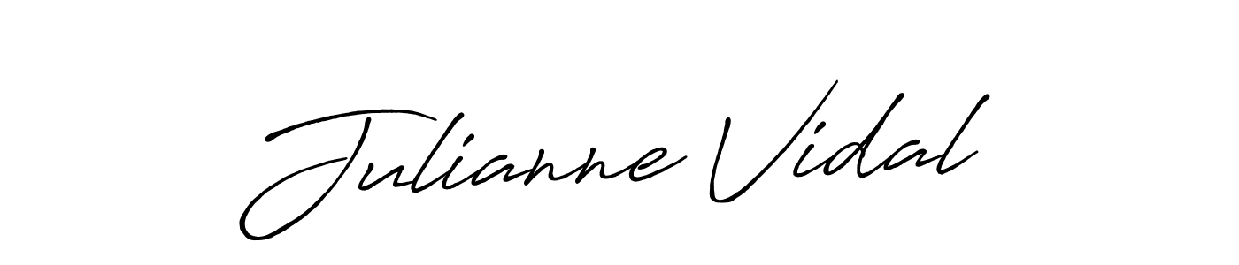You should practise on your own different ways (Antro_Vectra_Bolder) to write your name (Julianne Vidal) in signature. don't let someone else do it for you. Julianne Vidal signature style 7 images and pictures png