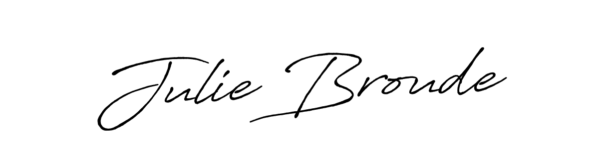Julie Broude stylish signature style. Best Handwritten Sign (Antro_Vectra_Bolder) for my name. Handwritten Signature Collection Ideas for my name Julie Broude. Julie Broude signature style 7 images and pictures png