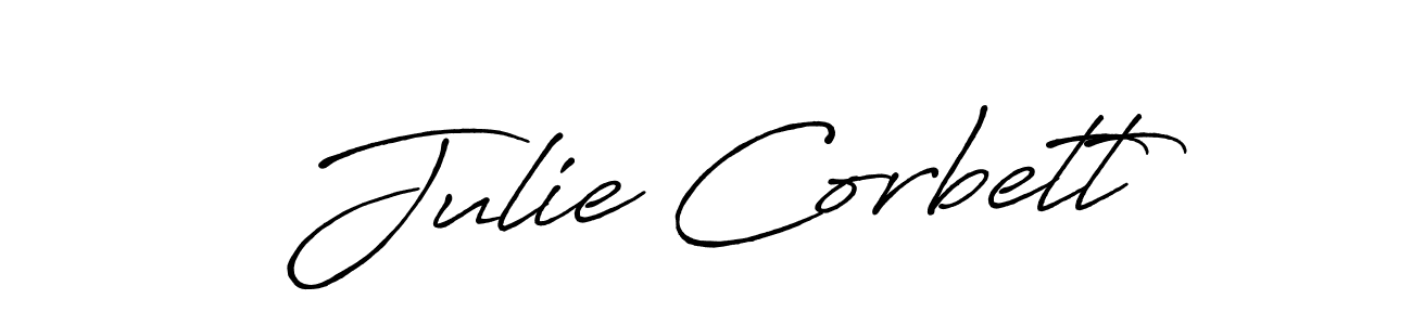 The best way (Antro_Vectra_Bolder) to make a short signature is to pick only two or three words in your name. The name Julie Corbett include a total of six letters. For converting this name. Julie Corbett signature style 7 images and pictures png