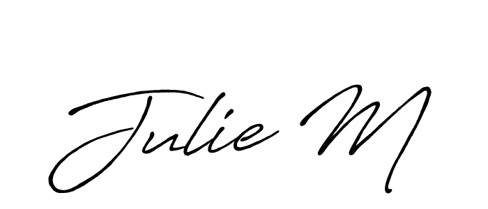 Use a signature maker to create a handwritten signature online. With this signature software, you can design (Antro_Vectra_Bolder) your own signature for name Julie M. Julie M signature style 7 images and pictures png