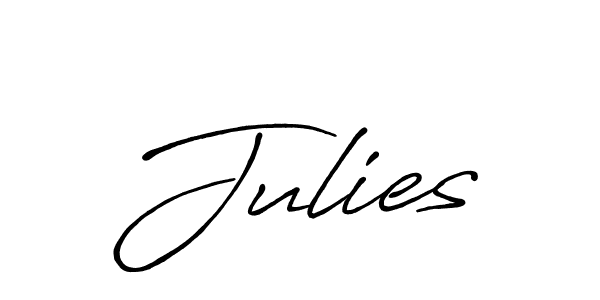 The best way (Antro_Vectra_Bolder) to make a short signature is to pick only two or three words in your name. The name Julies include a total of six letters. For converting this name. Julies signature style 7 images and pictures png