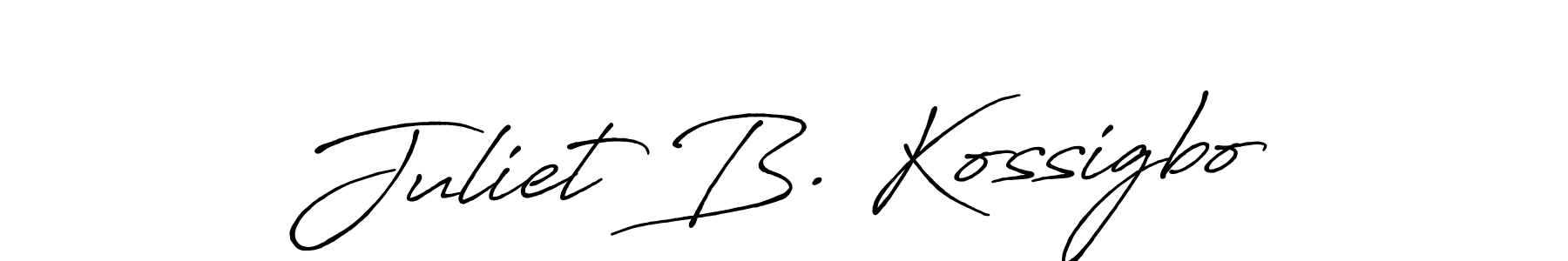 Design your own signature with our free online signature maker. With this signature software, you can create a handwritten (Antro_Vectra_Bolder) signature for name Juliet B. Kossigbo. Juliet B. Kossigbo signature style 7 images and pictures png