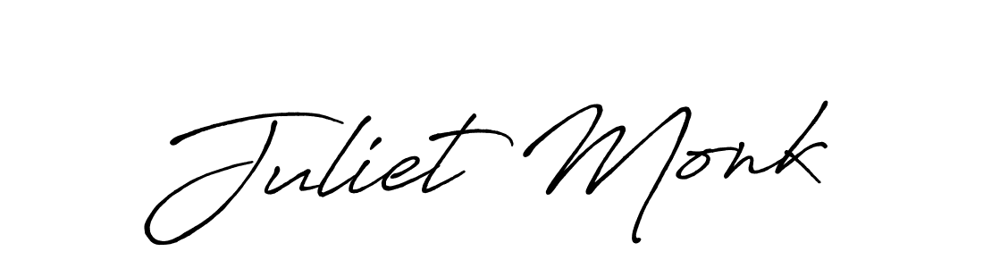 Create a beautiful signature design for name Juliet Monk. With this signature (Antro_Vectra_Bolder) fonts, you can make a handwritten signature for free. Juliet Monk signature style 7 images and pictures png