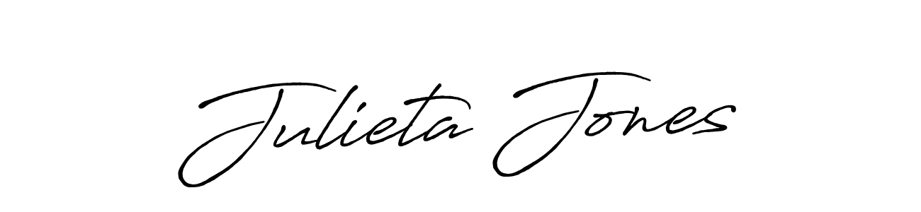 Make a beautiful signature design for name Julieta Jones. With this signature (Antro_Vectra_Bolder) style, you can create a handwritten signature for free. Julieta Jones signature style 7 images and pictures png