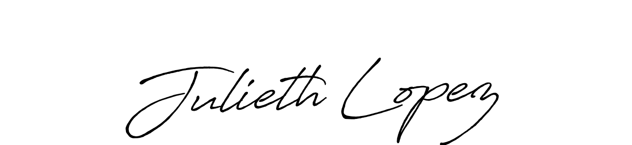 The best way (Antro_Vectra_Bolder) to make a short signature is to pick only two or three words in your name. The name Julieth Lopez include a total of six letters. For converting this name. Julieth Lopez signature style 7 images and pictures png